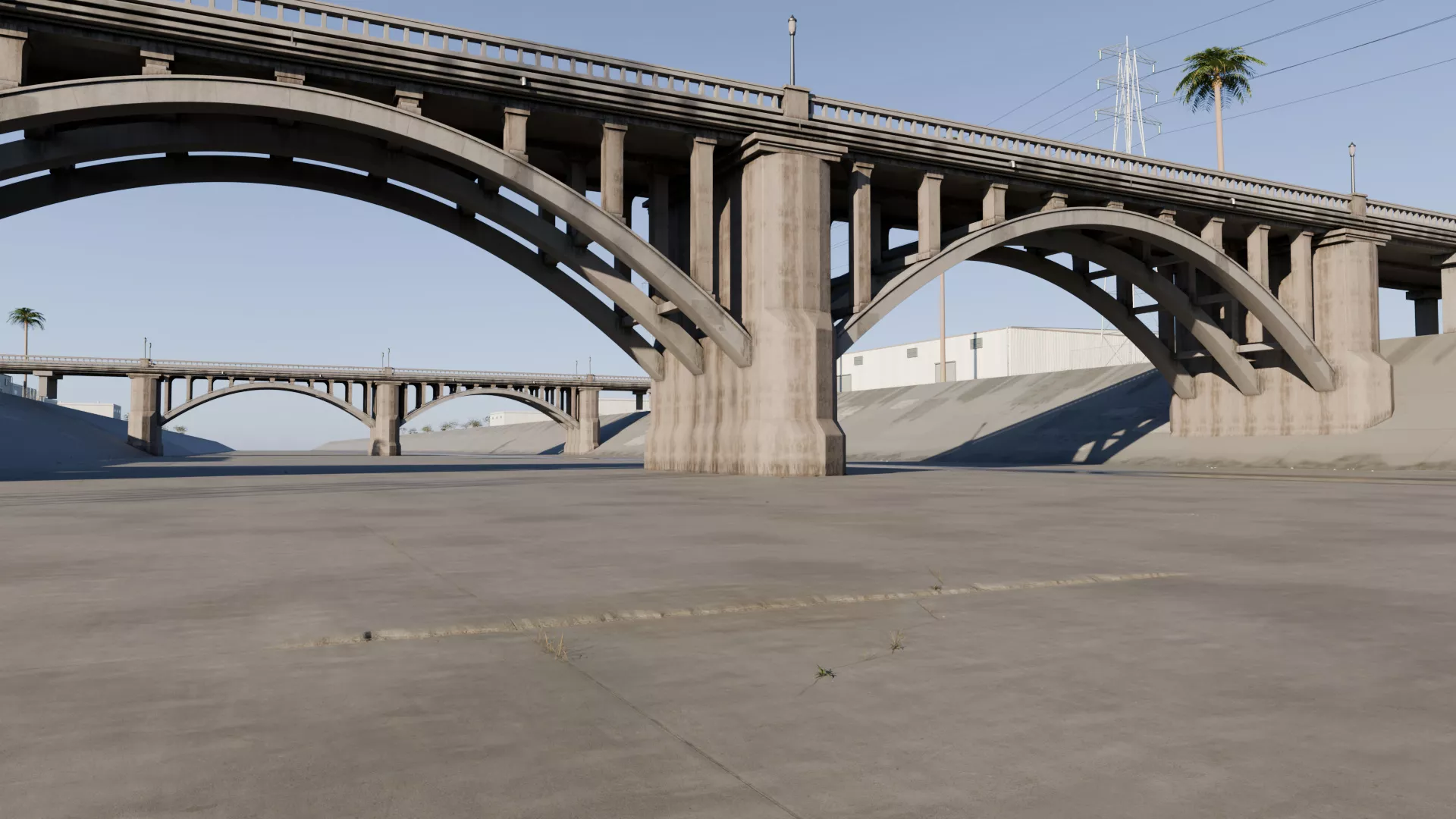 LA River Underbridge Environment - Blender Cycles Scene 3D model