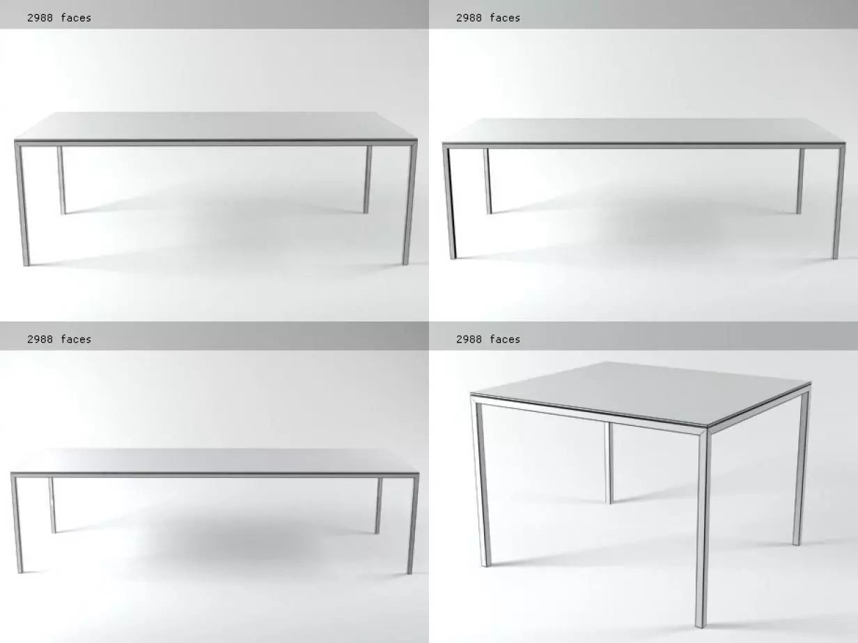 Dino four different dining tables 3D model_3