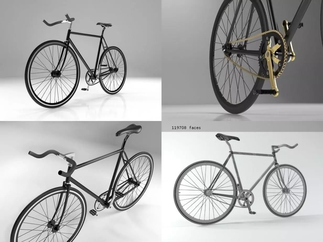 Fixie Bike 3D model_1
