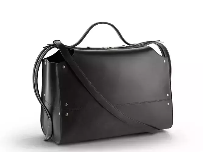 Black Leather Clover Bag