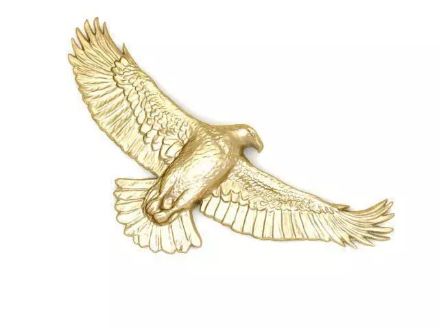 Pendant golden eagle wall art 3D print model_0