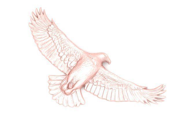 Pendant golden eagle wall art 3D print model_1
