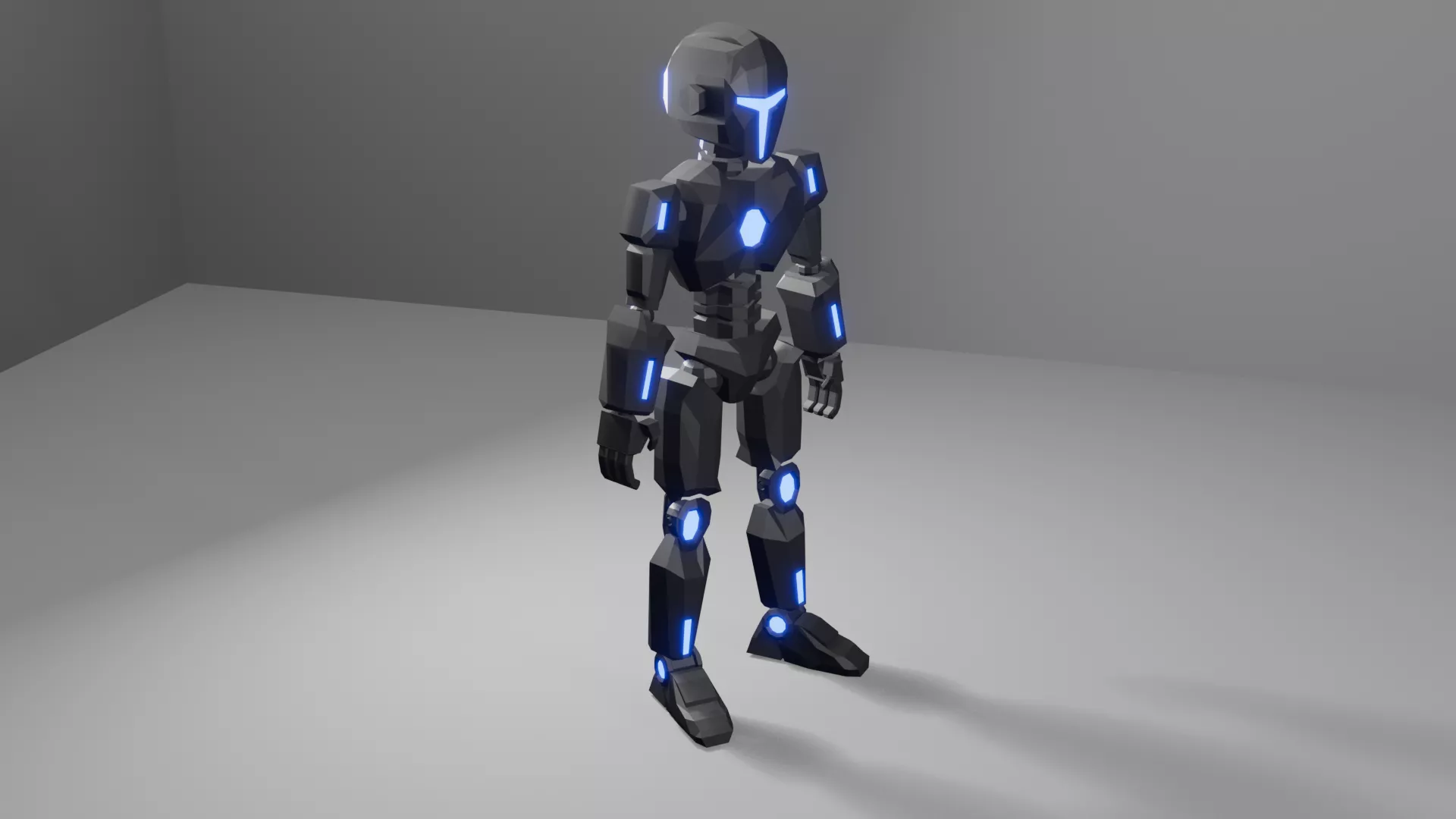 Low Poly Sci-fi Robot Free low-poly 3D model