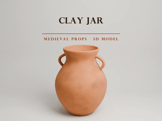 Medieval Clay Jar - Terracotta Storage Pot with Lugs - PBR