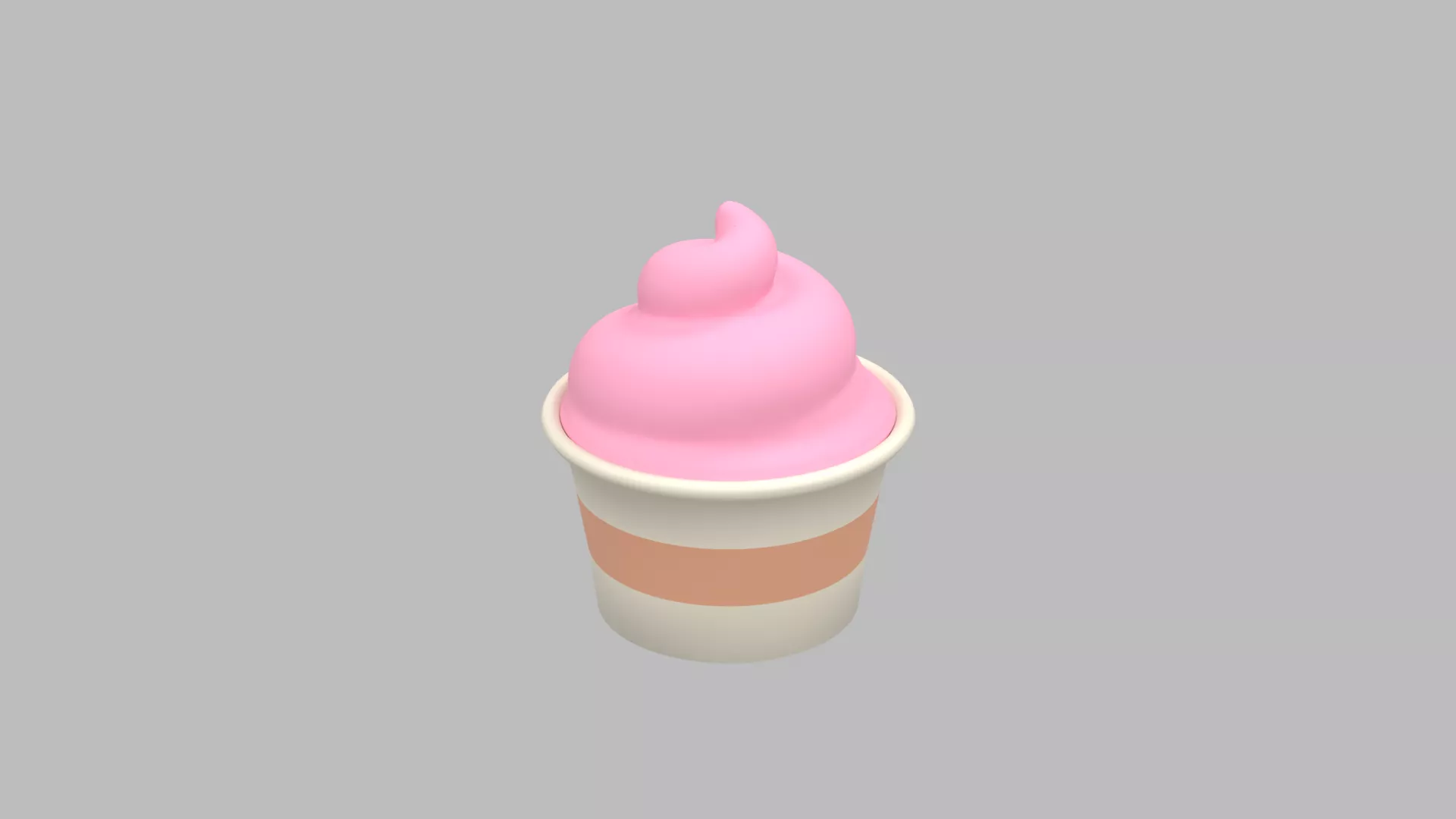 Frozen Yogurt Low-poly 3D model