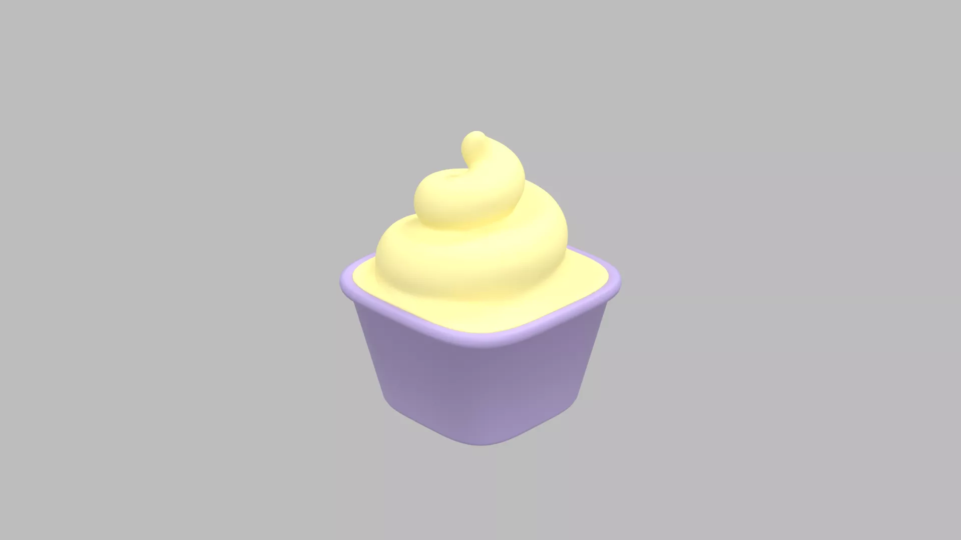 Frozen Yogurt Low-poly 3D model
