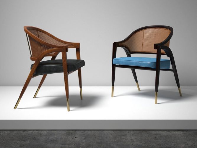A Frame Rattan Chair 3D model