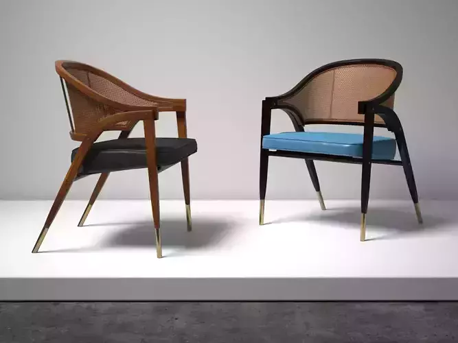 A Frame Rattan Chair 3D model
