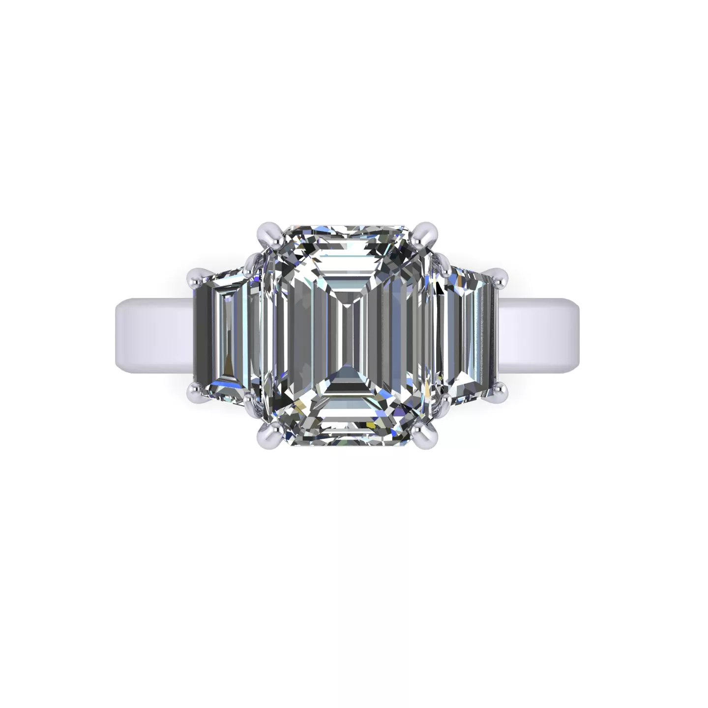 Three Stone Wedding Ring 3D print model