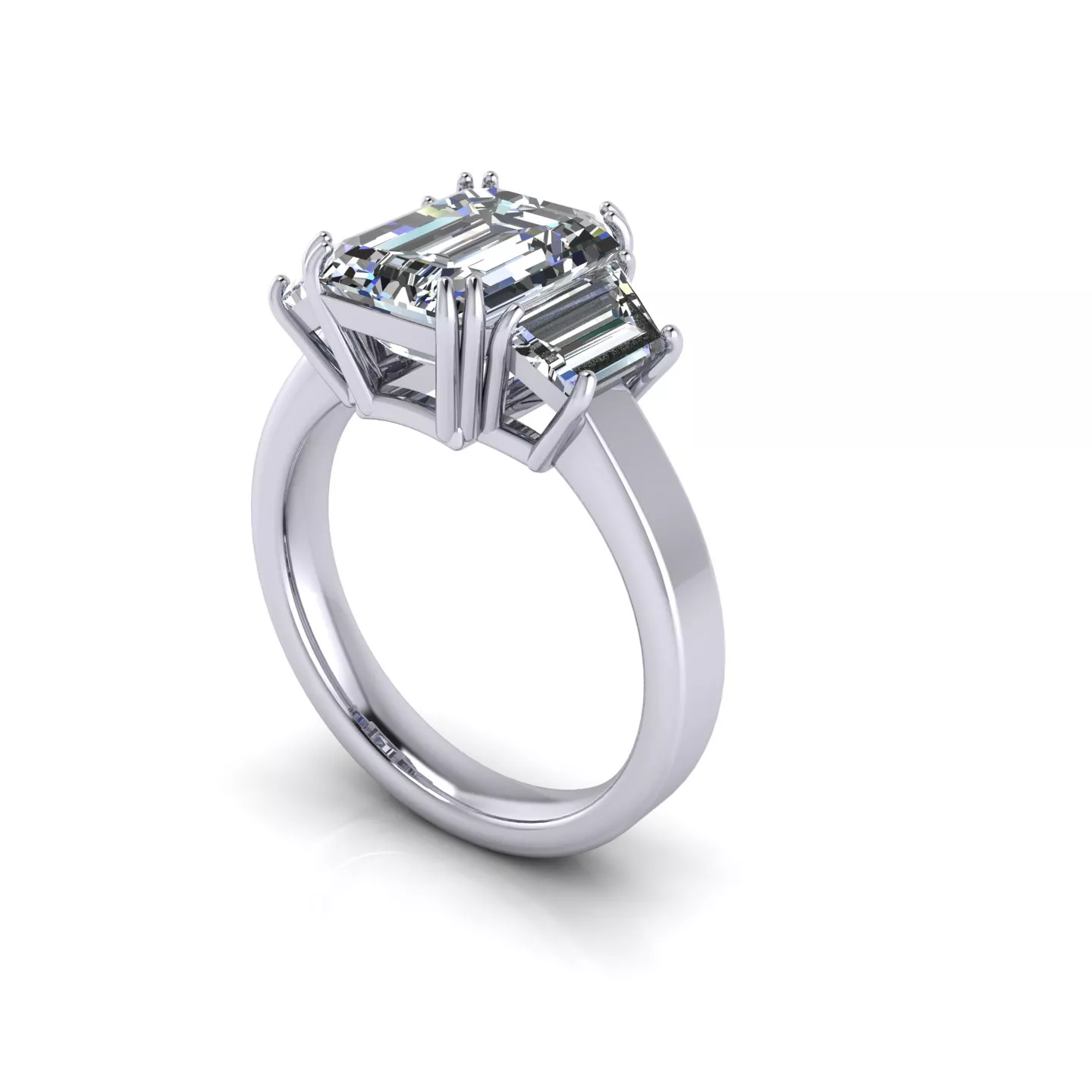 Emerald Engagement Ring 3D print model