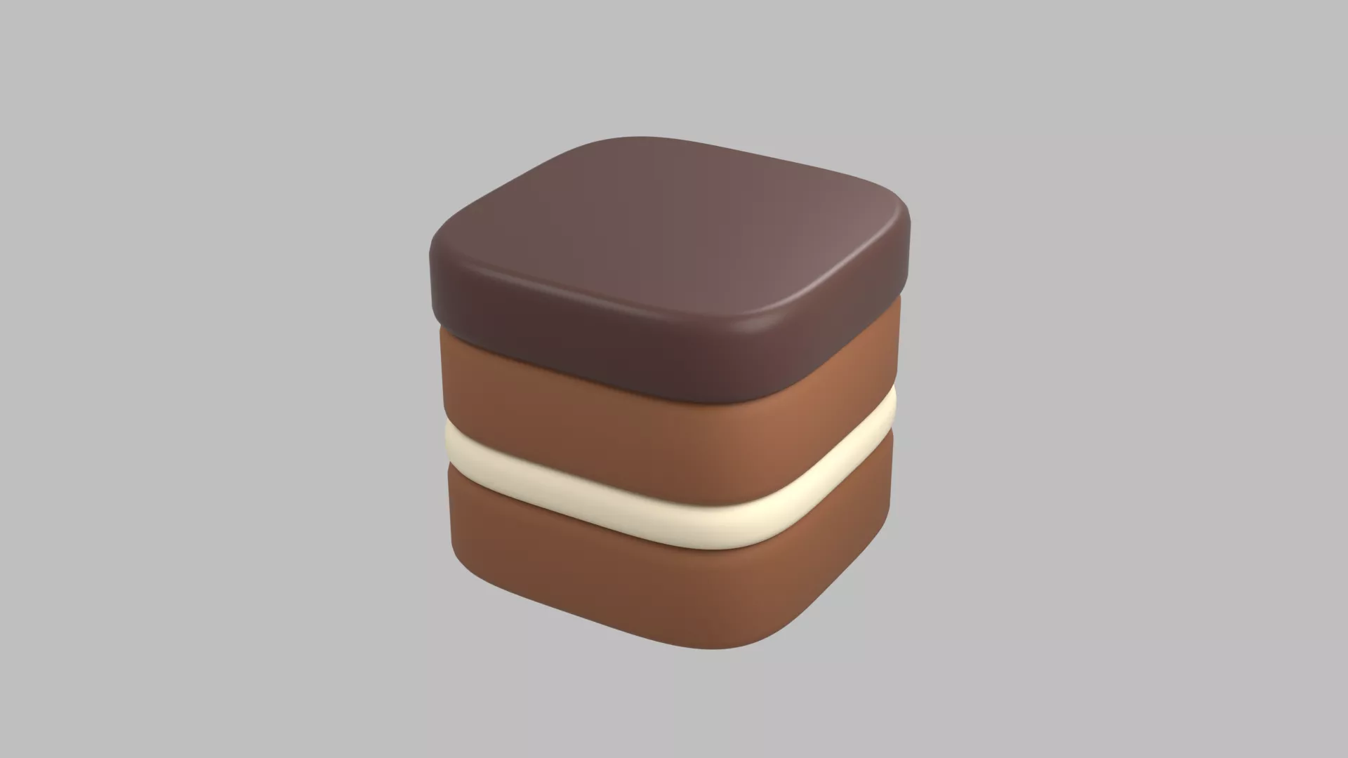 Chocolate Cake Low-poly 3D model