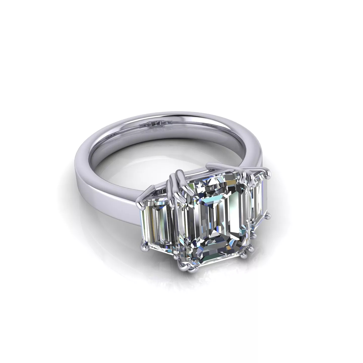 Three Stone Engagement Ring 3D print model