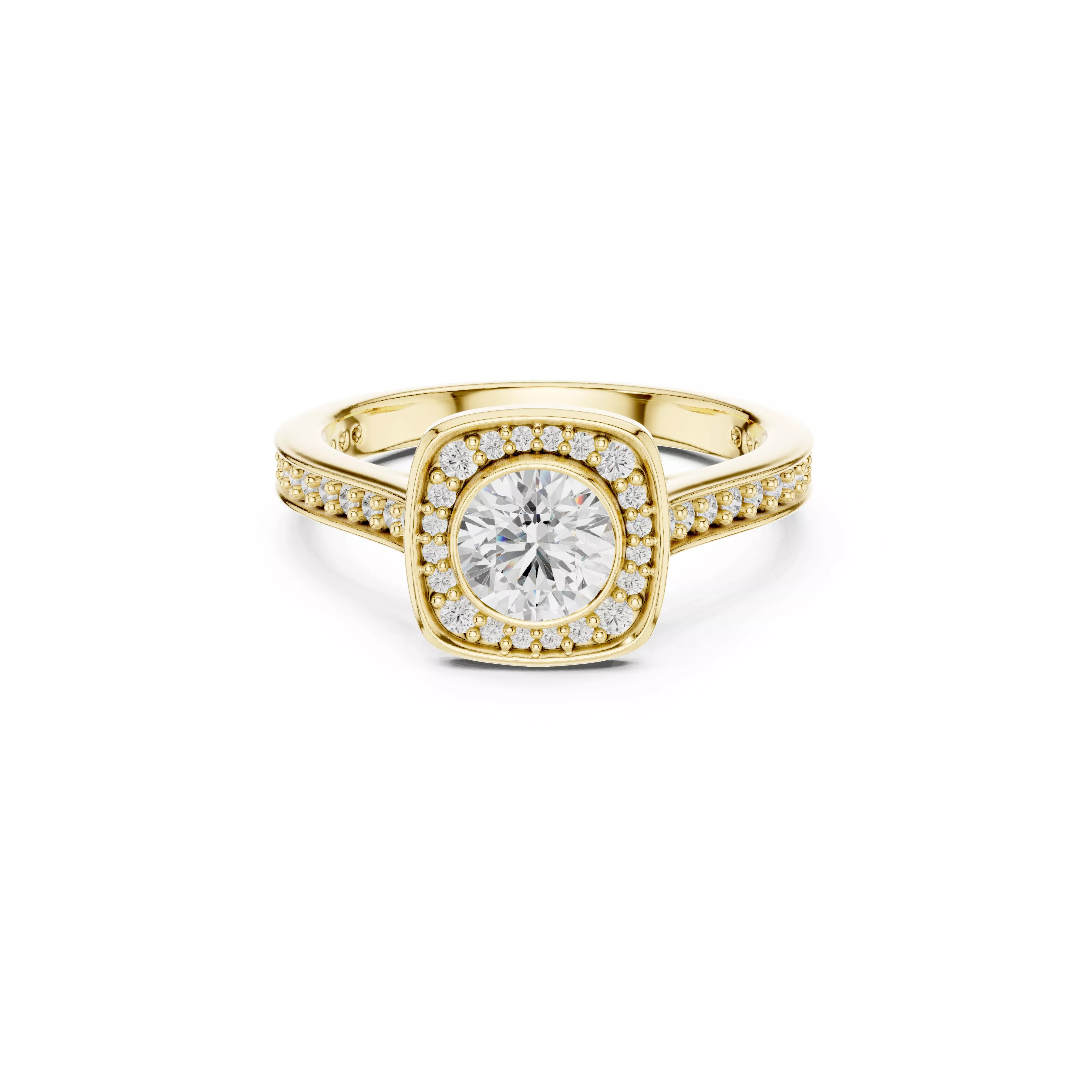 Buy Diamond Ring CAD Engagement Wedding Jewelry STL 3DM R5896 3D print model