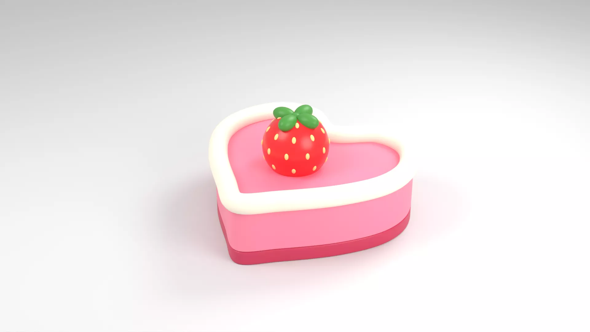 Valentine Cake Low-poly 3D model