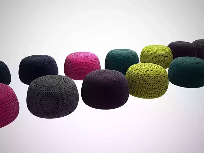 P knitted stool 3D model