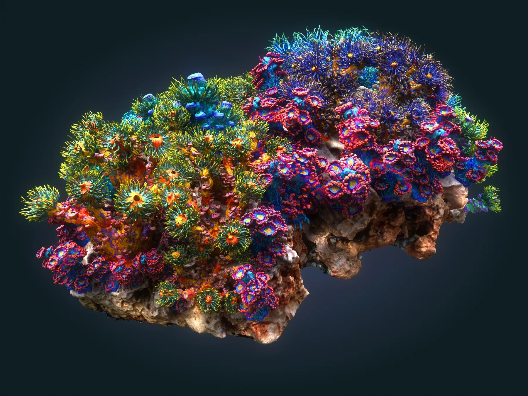Coral reef ecosystem Animated Low-poly 3D model