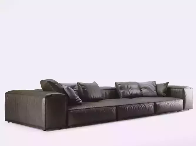 E B leather sofa