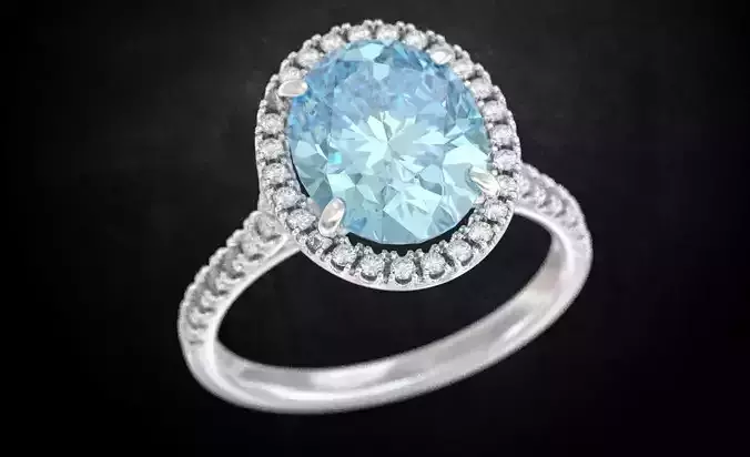 Female ring with oval diamond 118