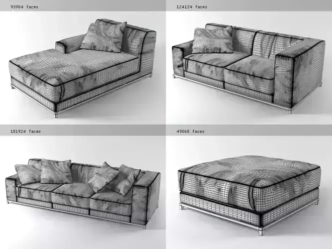 F four different sofas