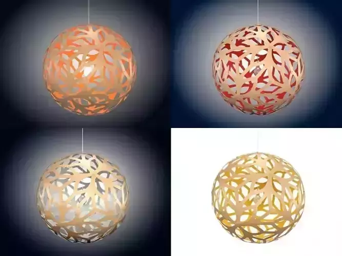 F pendant light made of paper