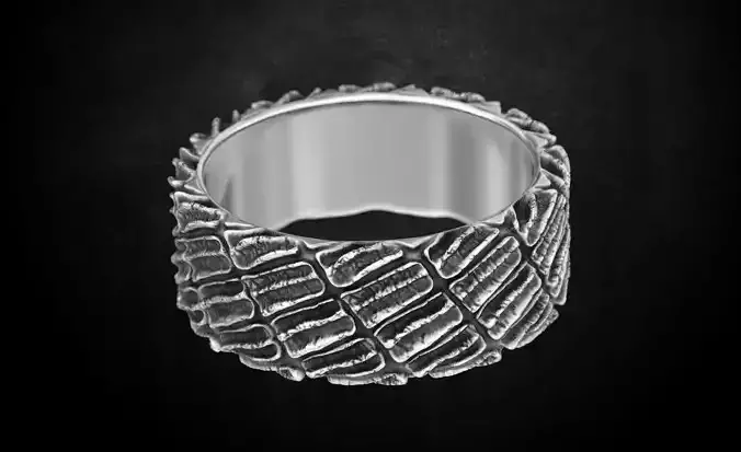  Many sizes Ring male crocodile skin 118 3D print model