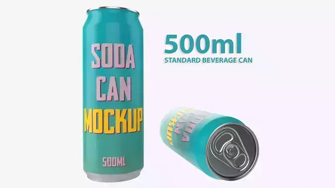 Beverage can 500ml 3D model