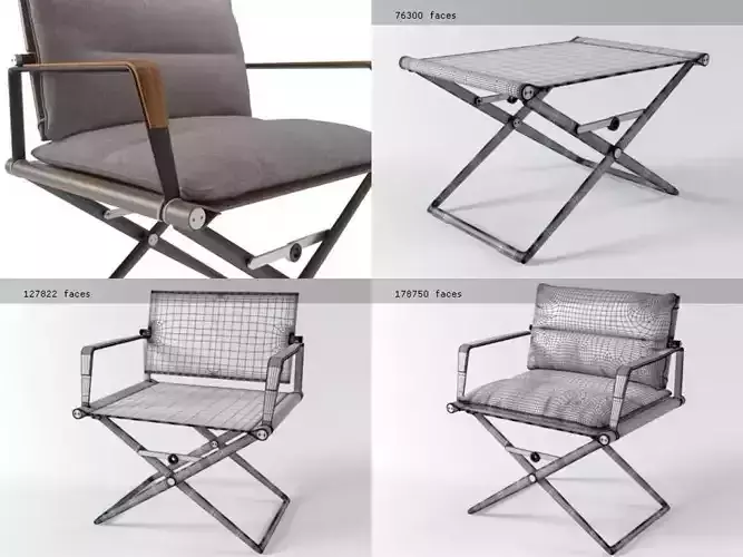 S X L C four different chairs and stool