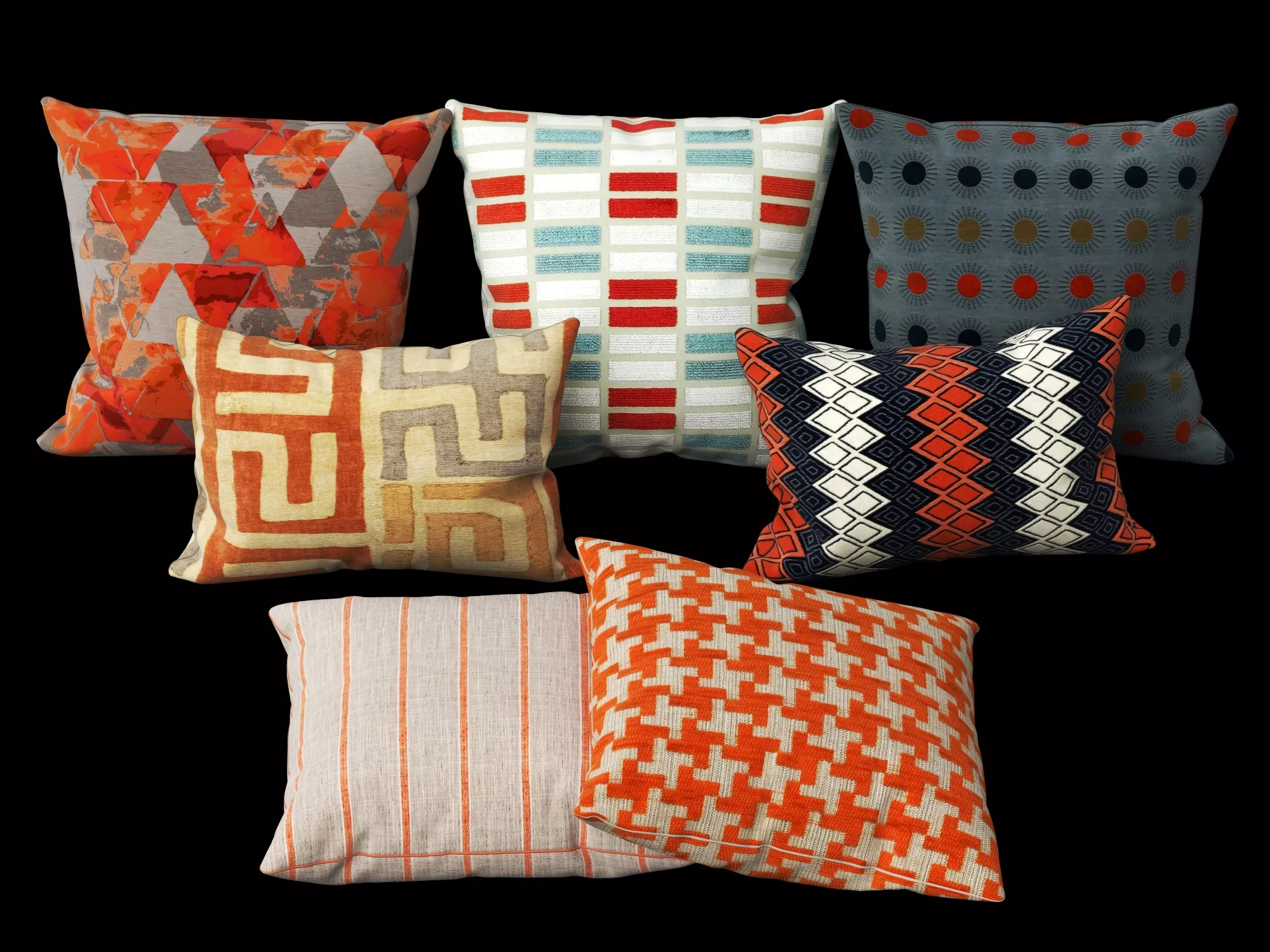 Decorative Throw Pillows 3D Model 3D model