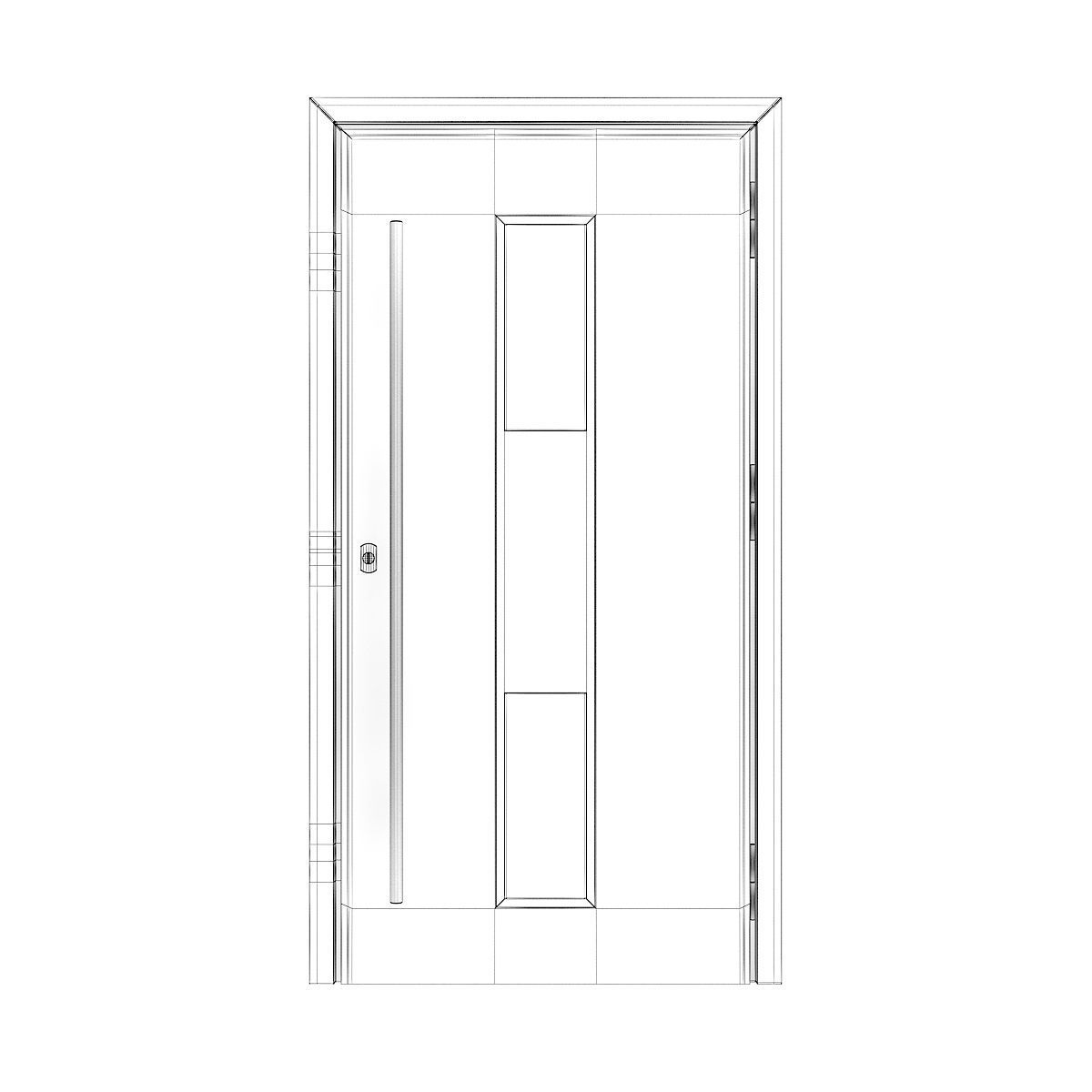 Metal Front Door 3D model_6