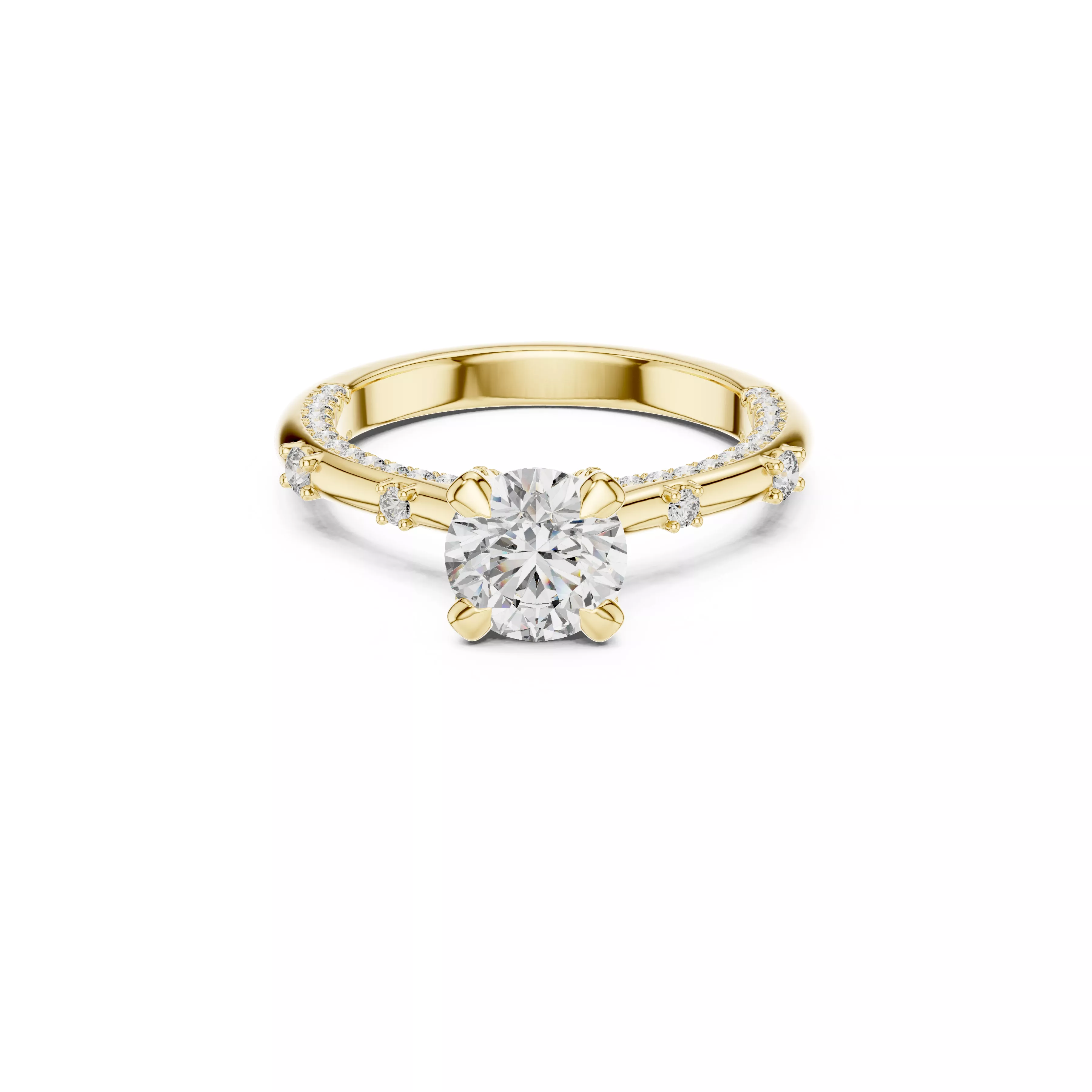 Buy Diamond Ring CAD Engagement Wedding Jewelry STL 3DM R5837 3D print model