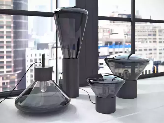 M four different colored lamps