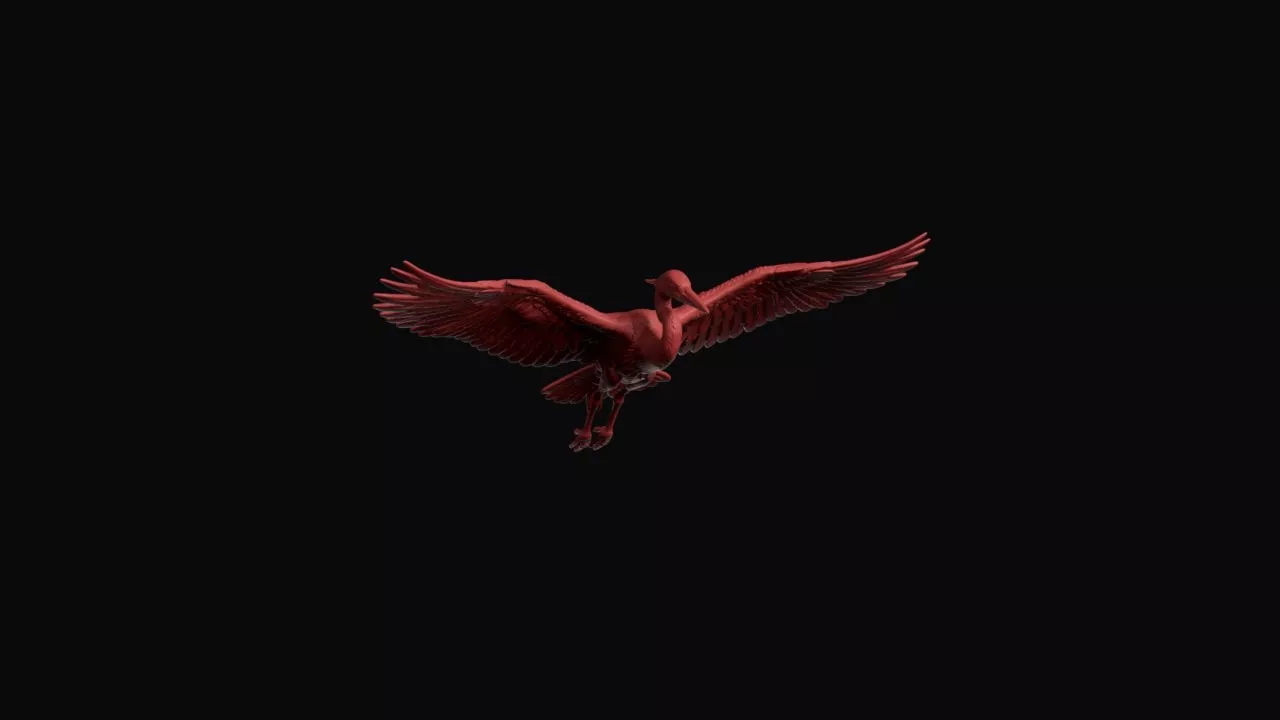 Flying Great Blue Heron 3D print model
