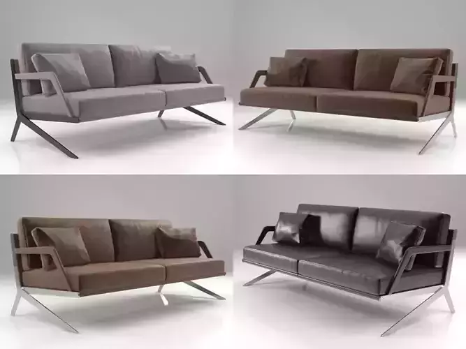 DS-60 modern sofa made of leather and stainless steel