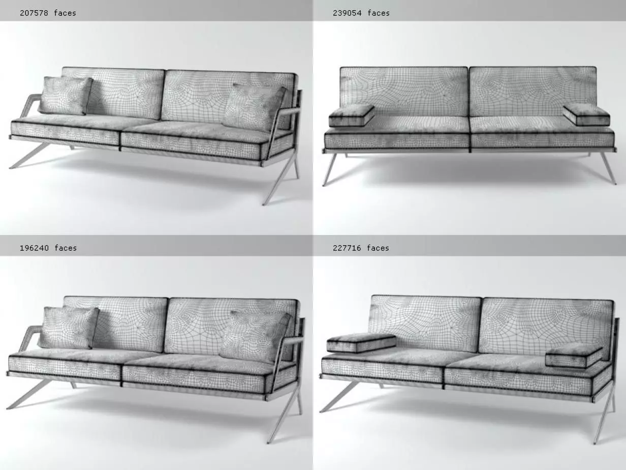 DS-60 modern sofa made of leather and stainless steel 3D model_5