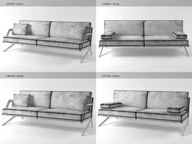 DS-60 modern sofa made of leather and stainless steel