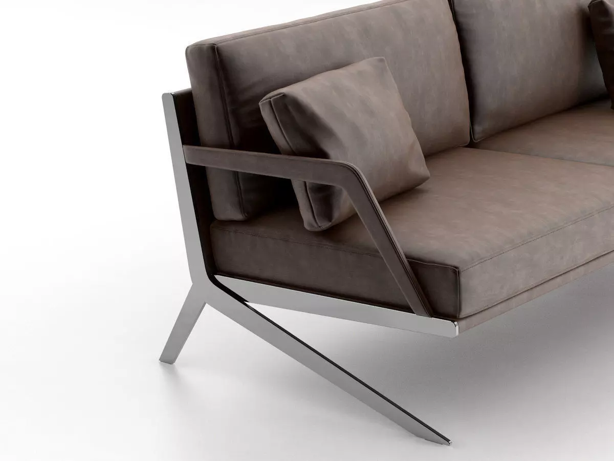 DS-60 modern sofa made of leather and stainless steel 3D model_0
