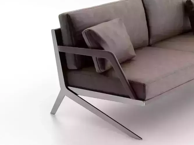 DS-60 modern sofa made of leather and stainless steel 3D model