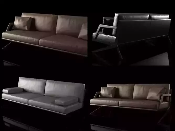 DS-60 modern sofa made of leather and stainless steel