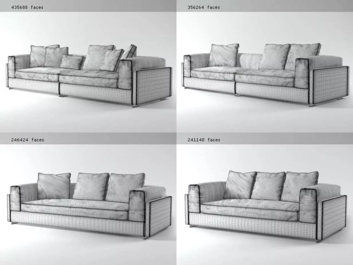 A four different sofas 3D model_4
