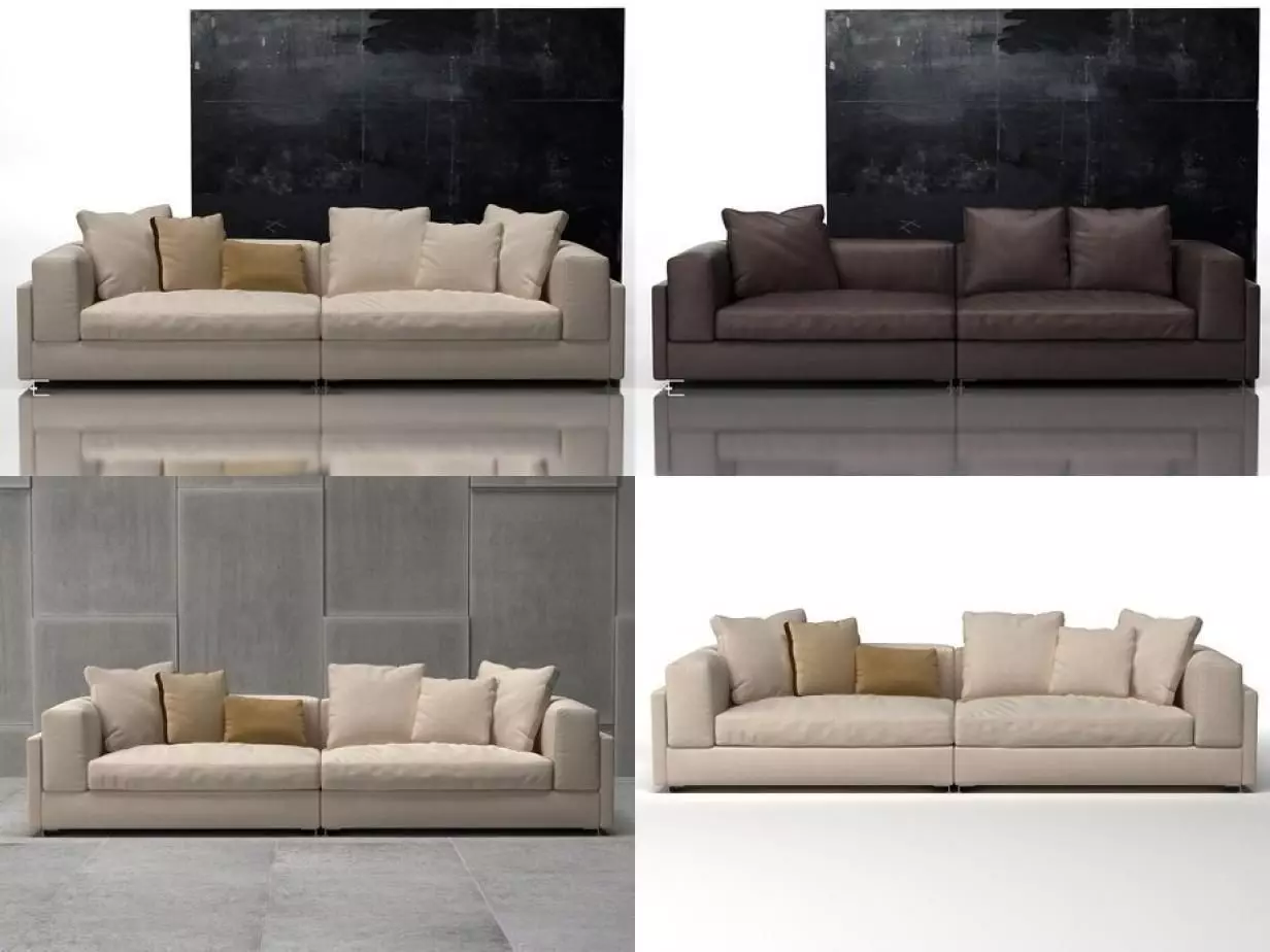 A four different sofas 3D model_0