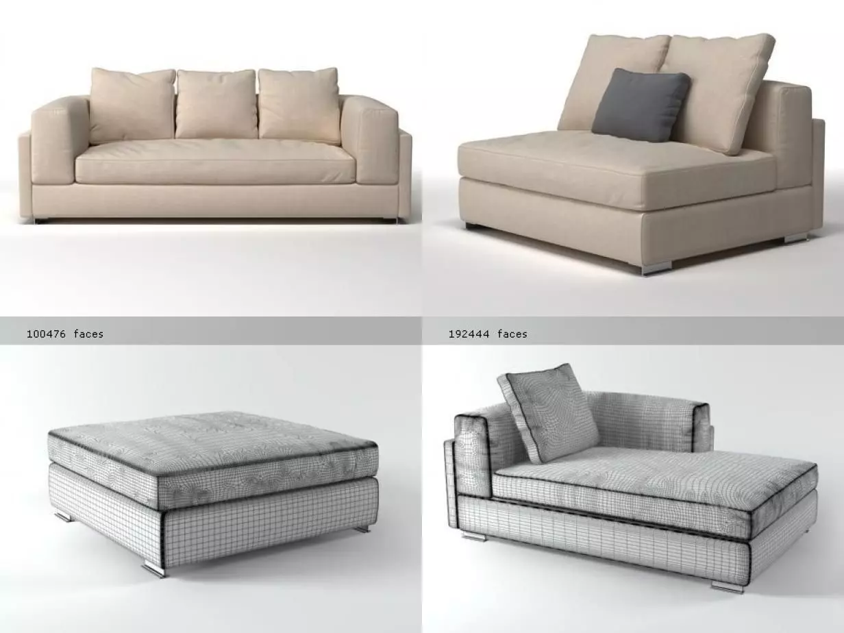 A four different sofas 3D model_3