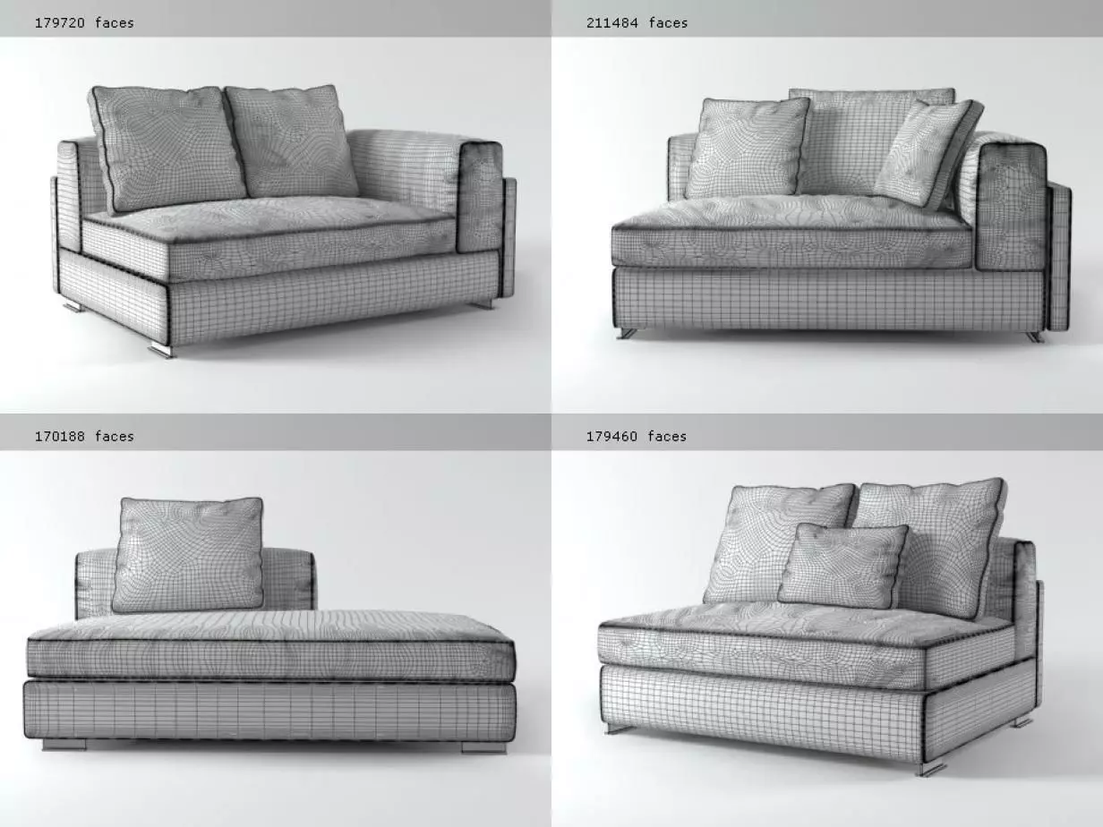 A four different sofas 3D model_5