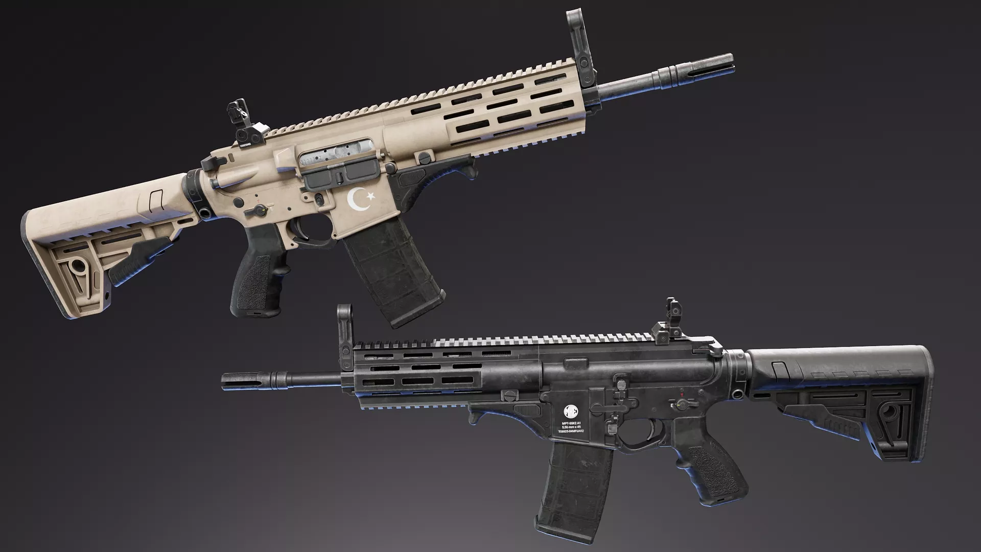 MPT55 A1 Turkish Rifle Low-poly 3D model