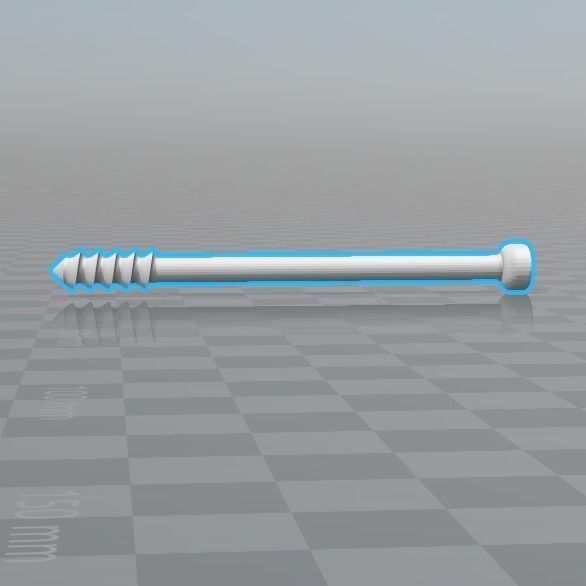 Orthopedic Screw Set 60mm-80mm Tip-Threaded 6-5mm Diameter 3D print model_1
