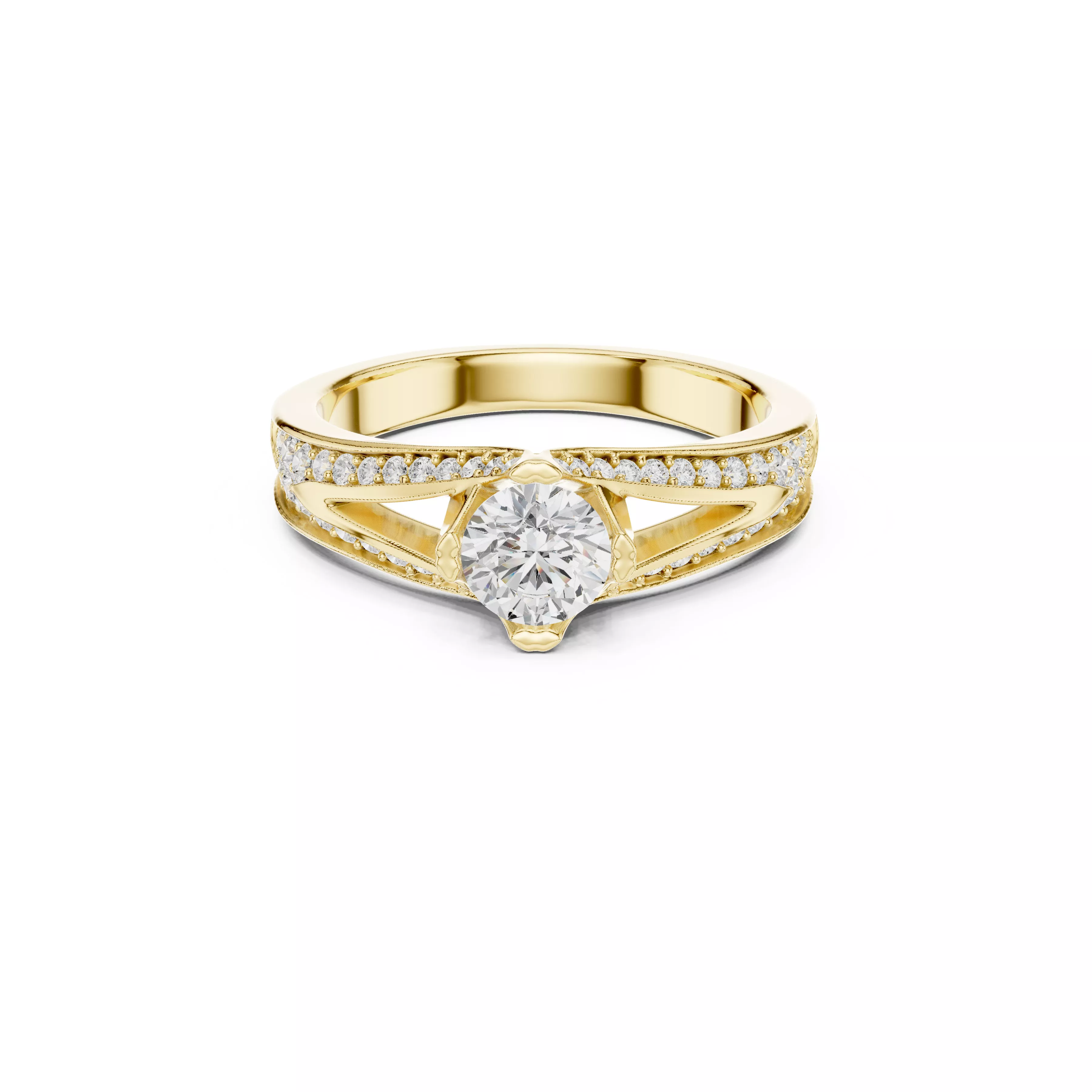 Buy Diamond Ring CAD Engagement Wedding Jewelry STL 3DM R5808 3D print model