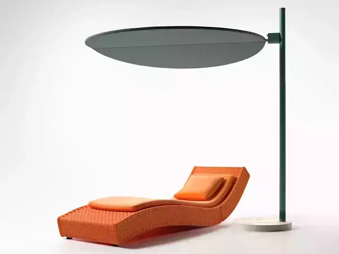 Wave Chaise with Ombra Sunshade