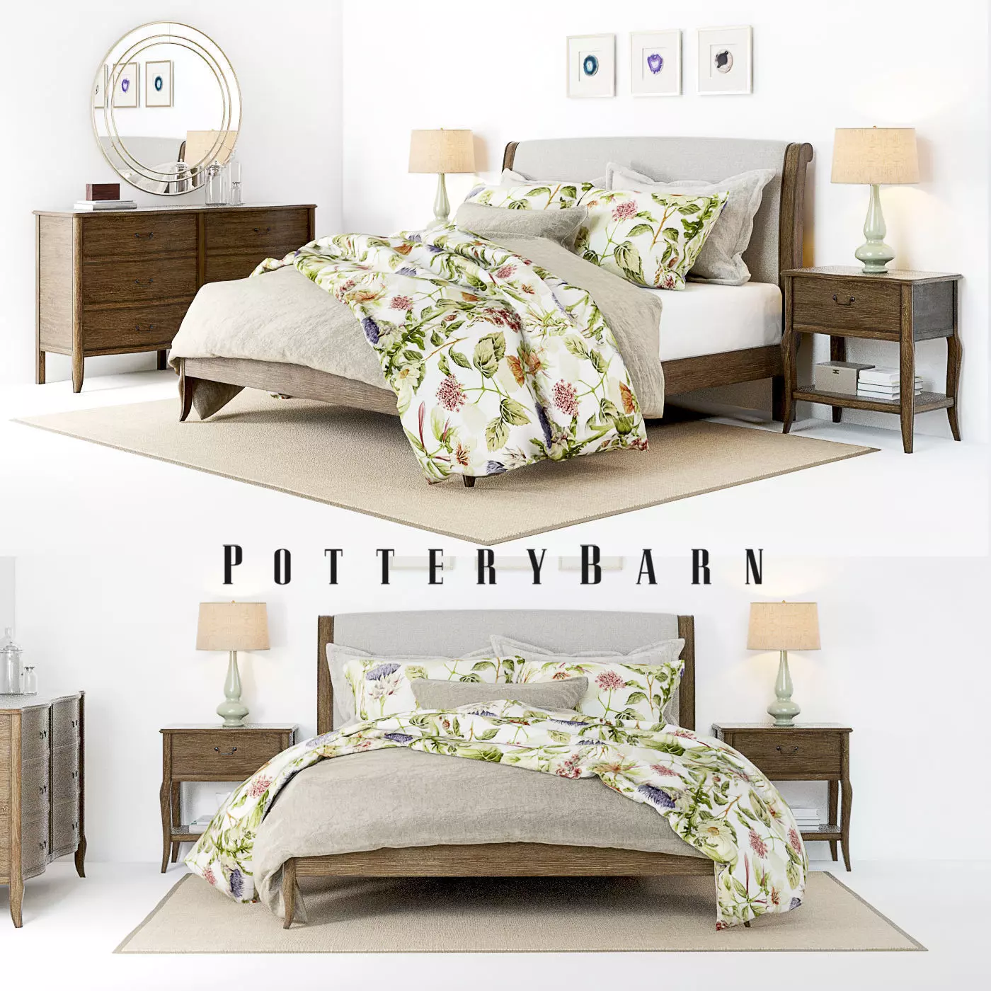 Pottery Barn Calistoga Bedroom set 3D model