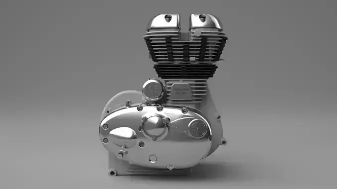 royal enfield engine Free low-poly 3D model