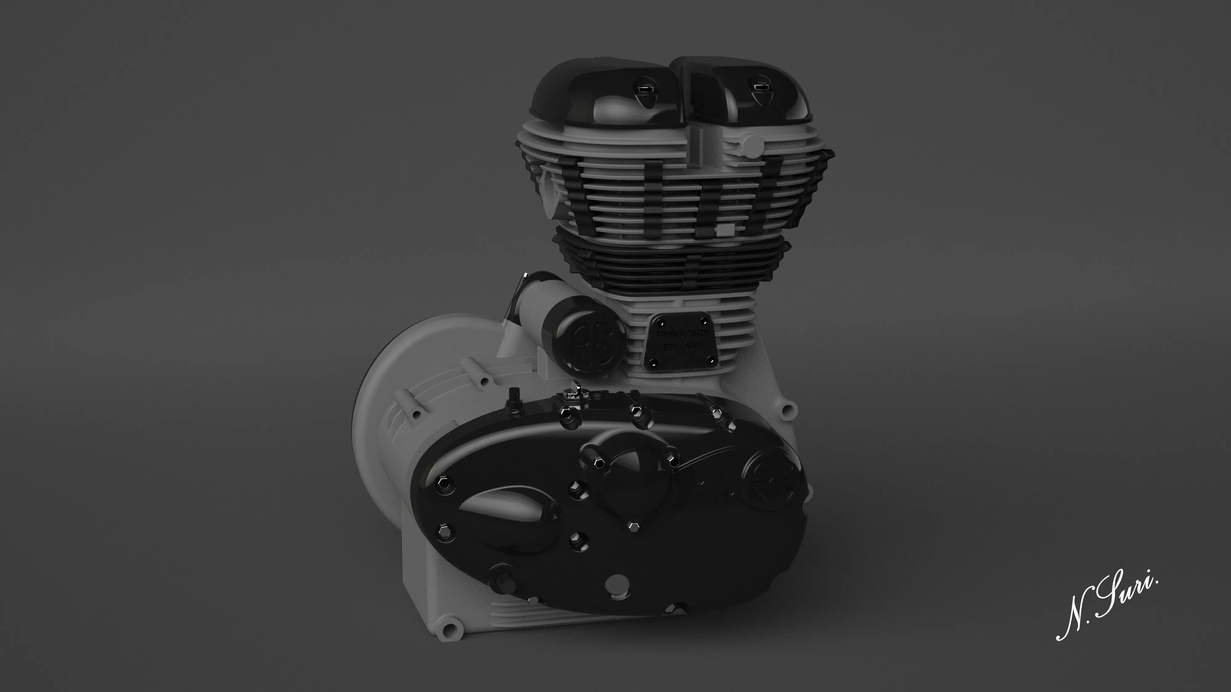 royal enfield engine 350 CC Free low-poly 3D model