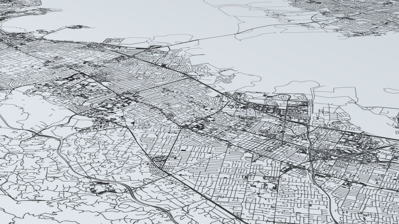 San Francisco Area Road Network and Streets 3D model_3